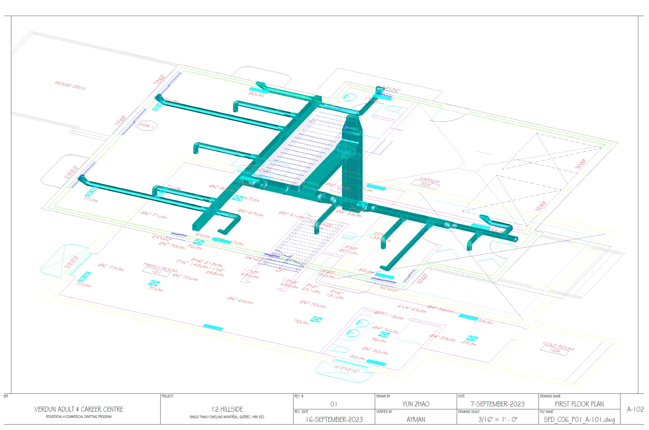 HVAC and building mechanical drafting